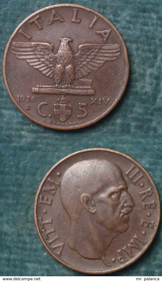 M_p> Regno Vitt Eman III° 5 Centesimi 1936 Impero, Moneta Non Comune - 1900-1946 : Vittorio Emanuele III & Umberto II