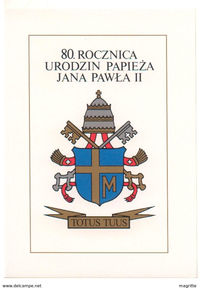 Pologne Vatican 2000 Carte Mixte Emission Commune Pape Jean Paul II Poland Joint Issue Mixed Card Slania John Paul II - Gezamelijke Uitgaven