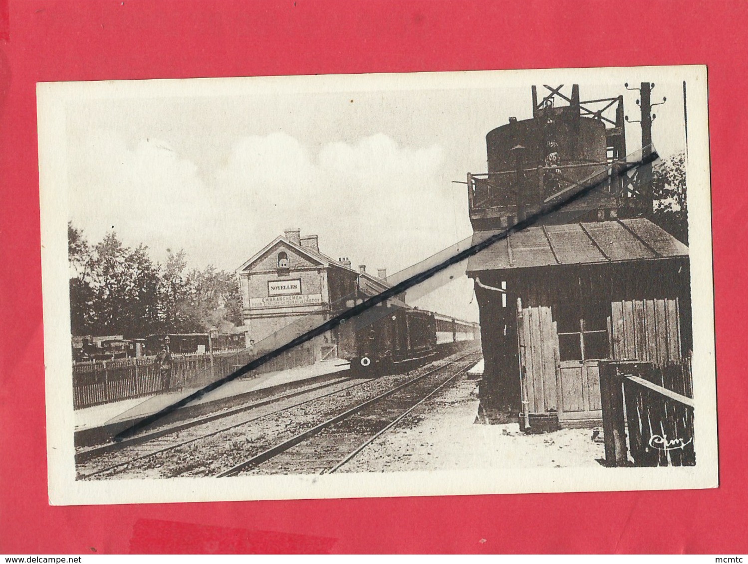 CPA -  Noyelles Sur Mer  -(Somme) - La Gare  -( Train , Locomotive ) - Noyelles-sur-Mer