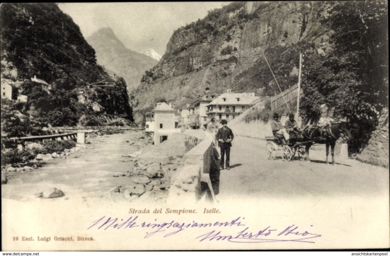 Cp Iselle Di Trasquera Kanton Wallis, Strada Del Sempione, Kutsche - Altri & Non Classificati