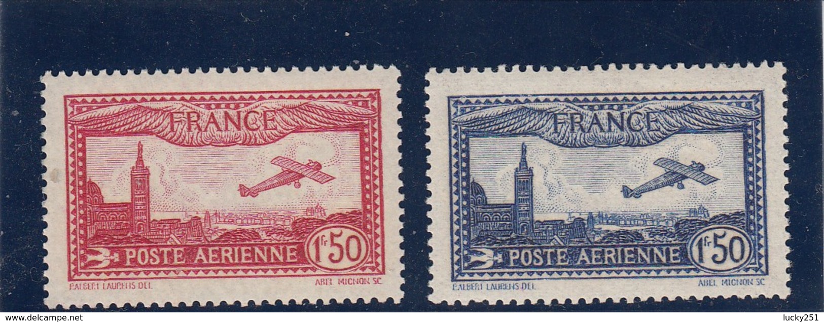 France - 1930 - N°YT PA 5** & 6** - Avion Survolant Marseille - 1927-1959 Nuovi