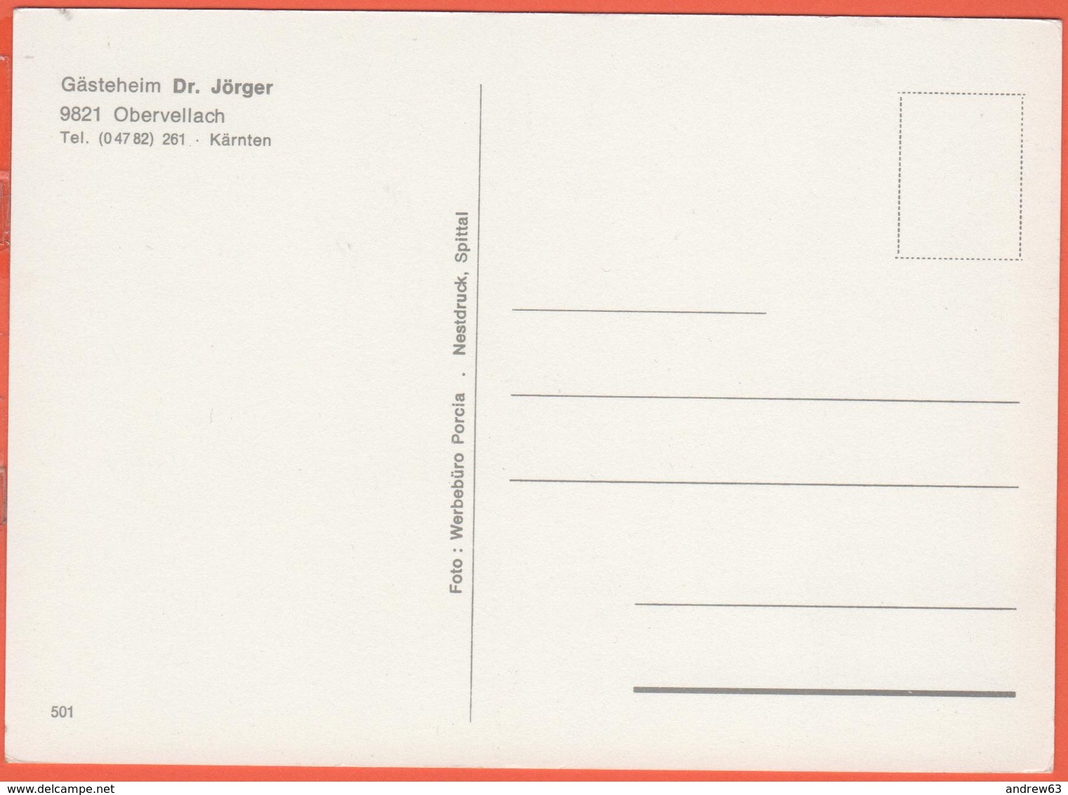 AUSTRIA - ÖSTERREICH - AUTRICHE - Carinzia - Obervellach - Gästeheim Dr. Jörger - Not Used - Obervellach