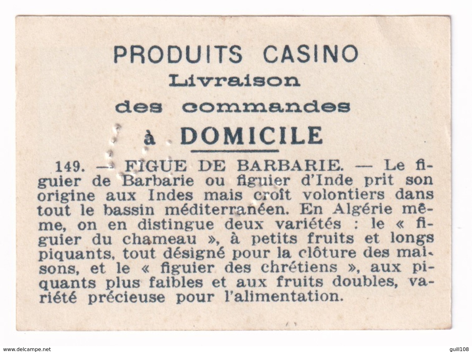 Image Années 1950 Casino Fruit Exotique Figue De Barbarie Figuier D'Inde Prickly Pear A31-9 - Other & Unclassified