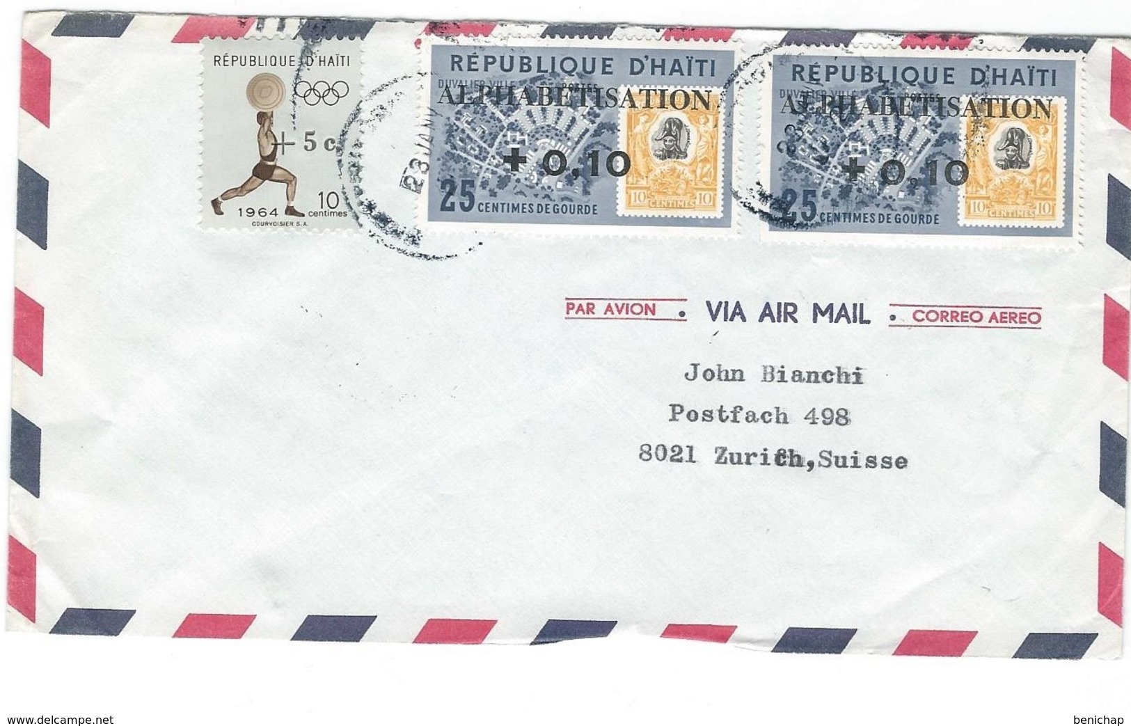 COVER - BY AIR MAIL - HAITI - PORT-AU-PRINCE - ZURICH - SUISSE. - Haití