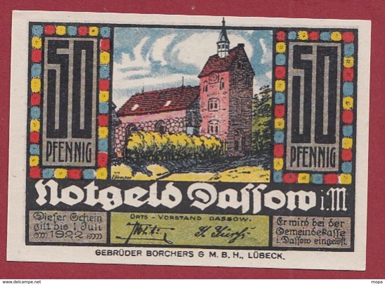 Allemagne 1 Notgeld 50 Pfenning Stadt Dassow(SERIE COMPLETE-10-25-50) Dans L 'état N °5252 - Collections