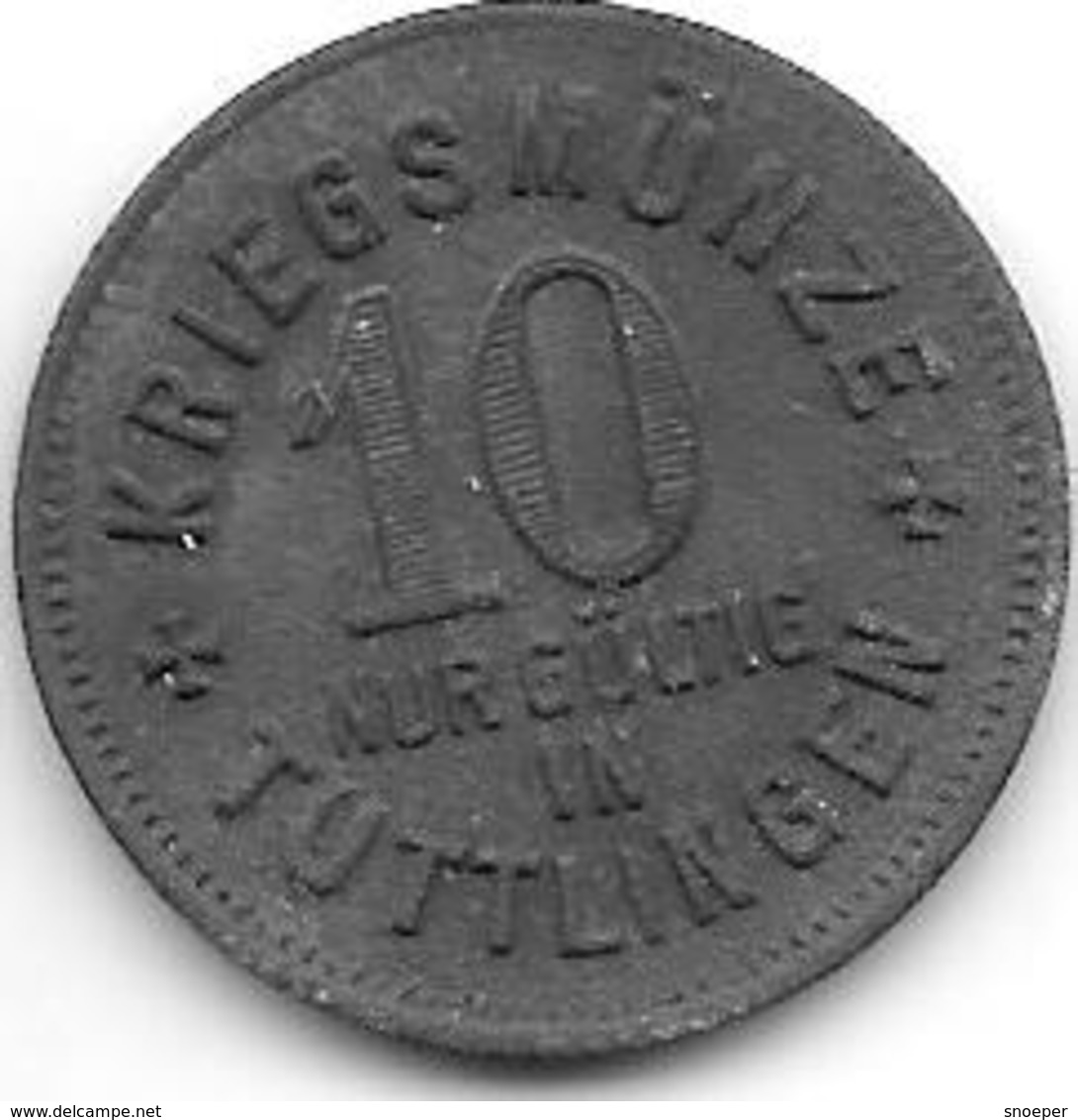 *notgeld TUTTLINGEN  10 Pfennig 1917 Zn  552.2 - Sonstige & Ohne Zuordnung