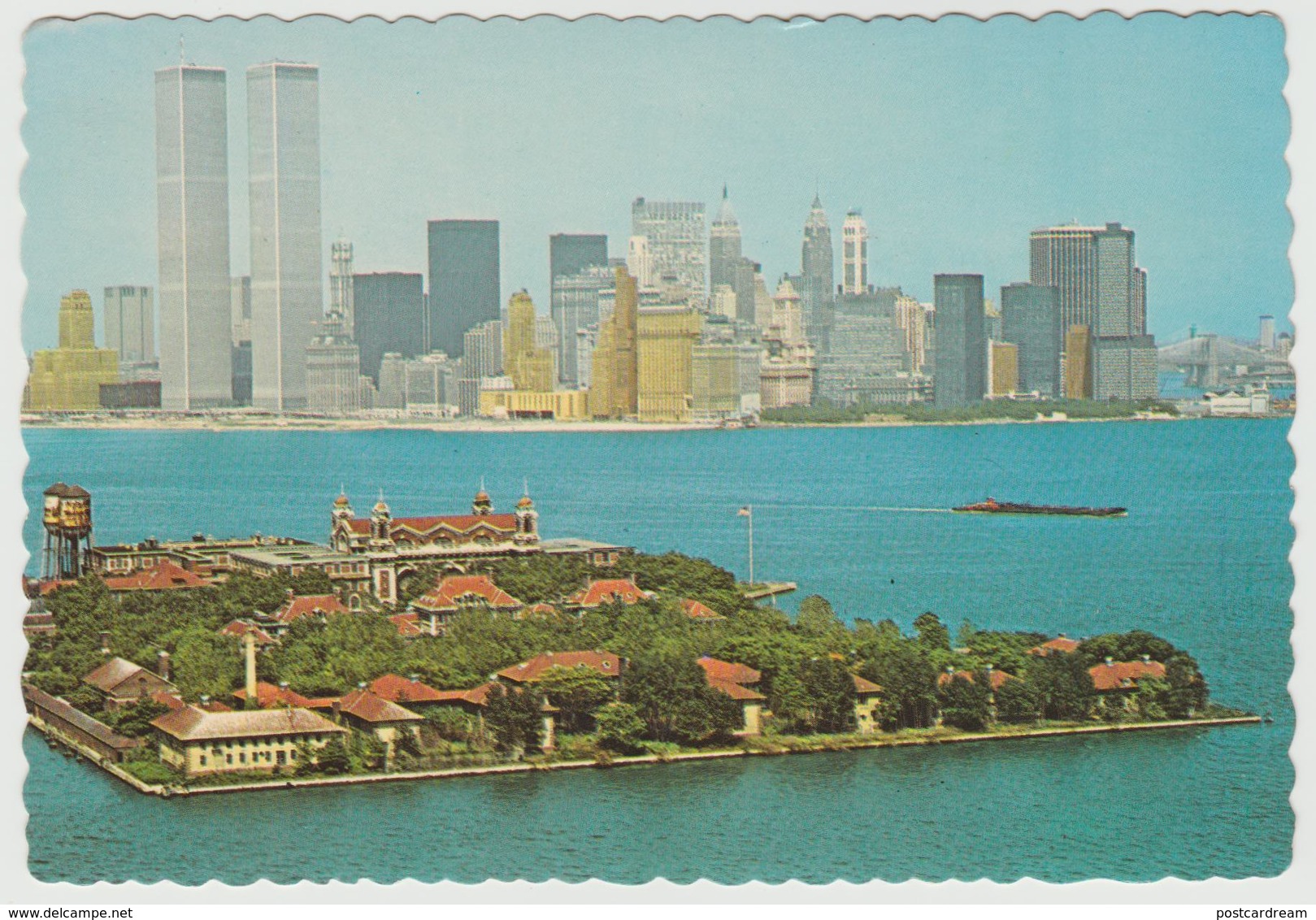 Trade Center Ellis Island And Lower Manhattan - Twin Towers NYC NEW YORK CITY Postcard - Orte & Plätze