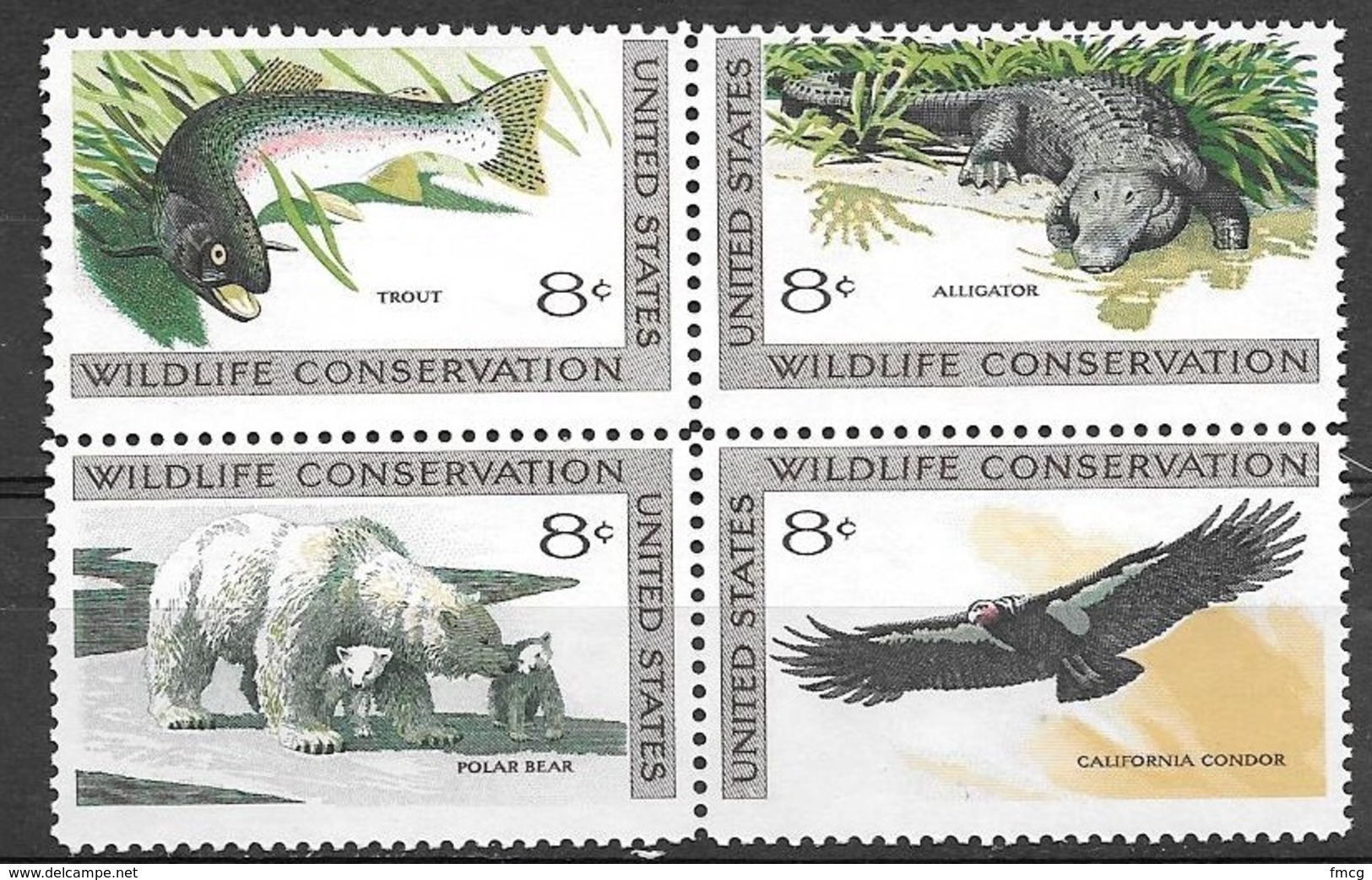 1971 8 Cents Wildlife, Block Of 4, Mint Never Hinged - Nuovi