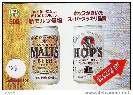 Télécarte BIER (108) BEER - BIERE - CERVEZA Japon - Lebensmittel