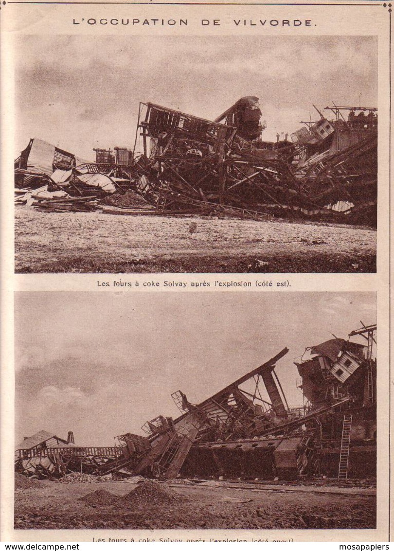 14-18 - Occupation De Vilvorde - Les Fours à Coke Solvay Après L'explosion - Dim. A4 - Autres & Non Classés