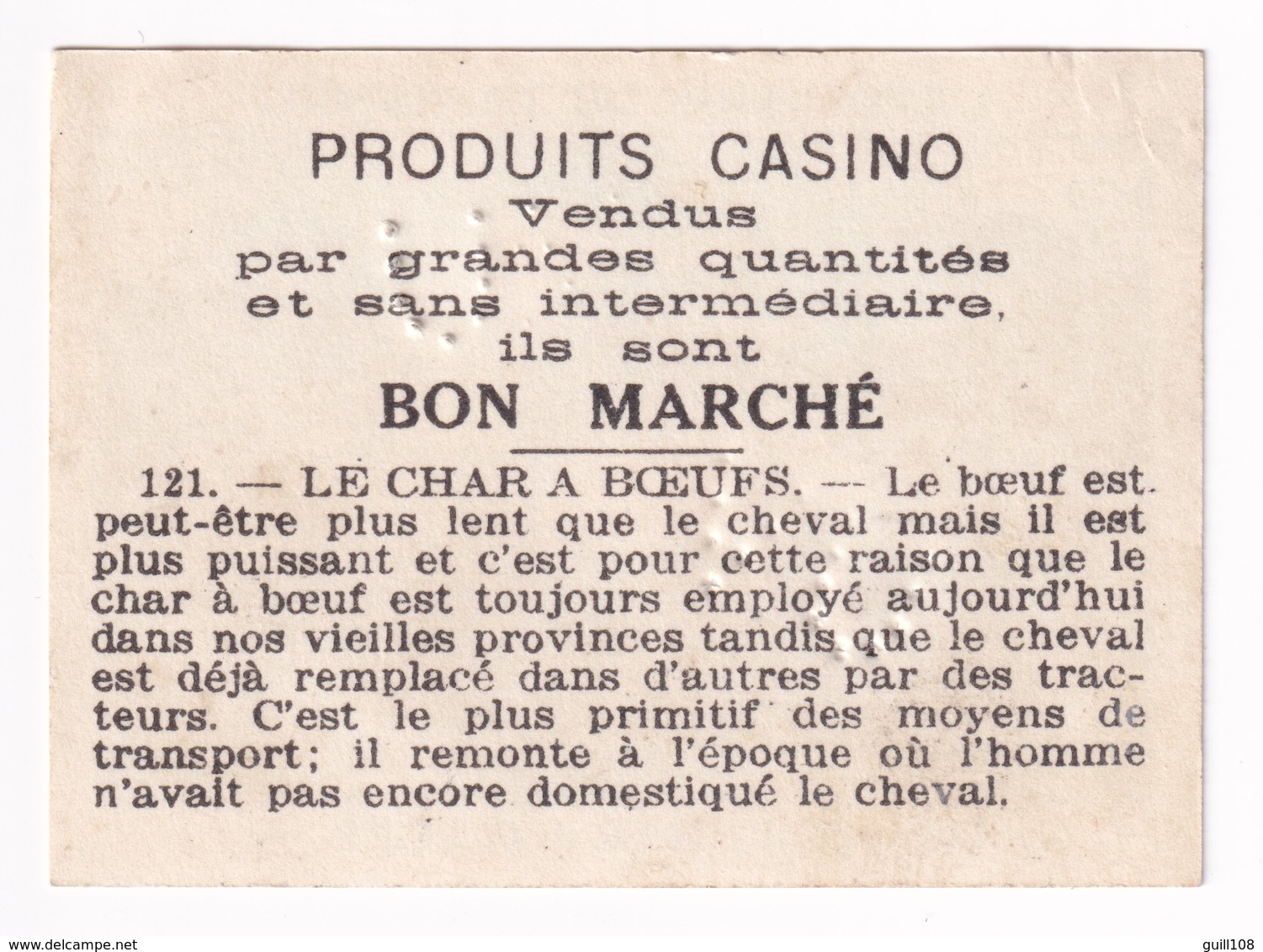 Image Années 1950 Casino évolution Du Transport Attelage Char à Boeufs Taureau Boeuf Oxcart Beef Hitch A31-10 - Other & Unclassified