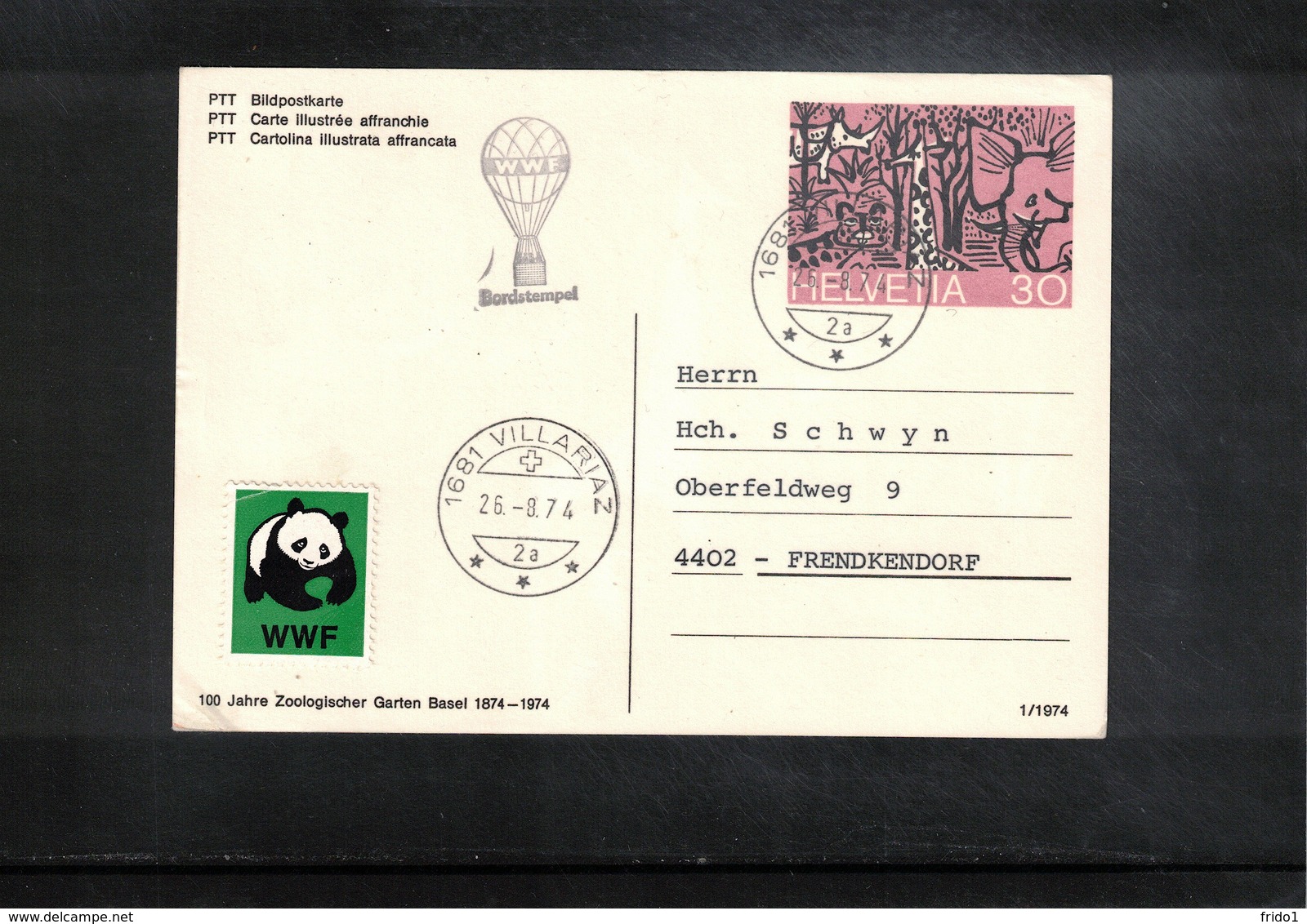 Schweiz / Switzerland 1974 WWF Interesting Ballonpost - Briefe U. Dokumente