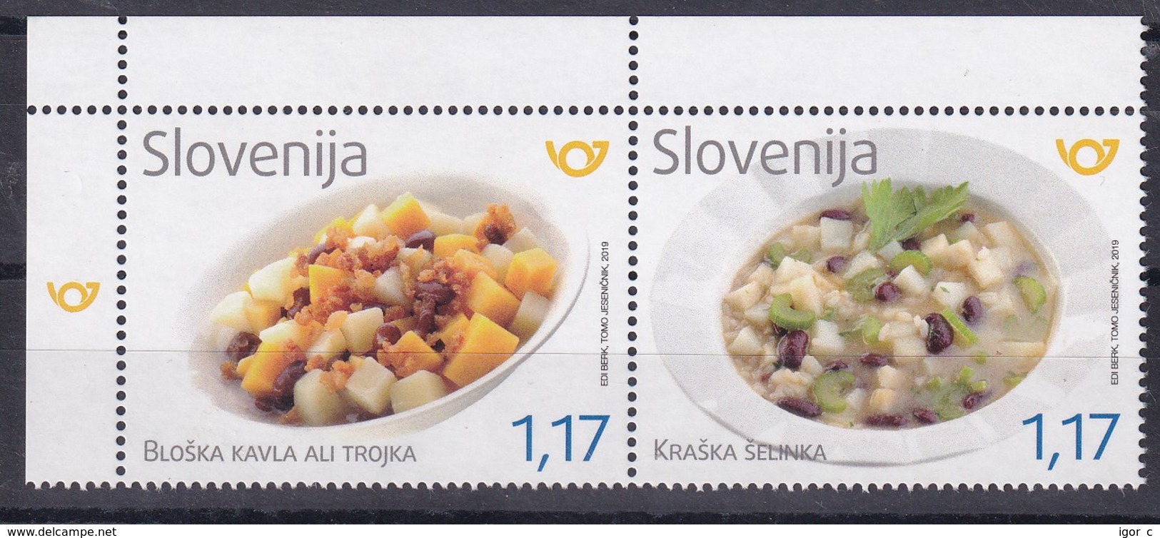 Slovenia Slowenien Slovenie: 2019 Mint MNH **; Gastronomy Gastronomie Food; Traditional Food; Bloke And Karst Reagion - Ernährung