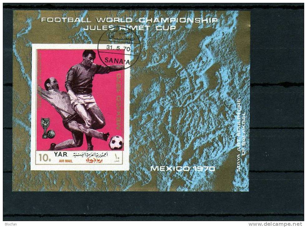 Fußball Championat Mexico 1970 Jemen Blocks 133+134 O 15€ Bloque Sport Football Hb Blocs S/s Soccer Sheets Bf Yemen - 1970 – Mexico