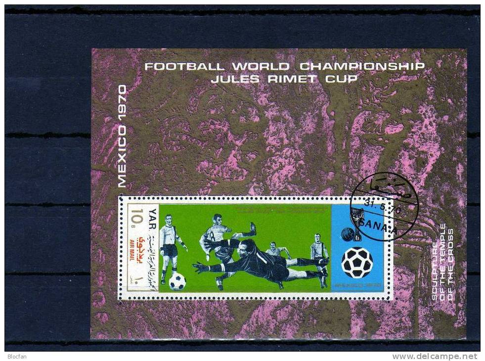 Fußball Championat Mexico 1970 Jemen Blocks 133+134 O 15€ Bloque Sport Football Hb Blocs S/s Soccer Sheets Bf Yemen - 1970 – Mexico