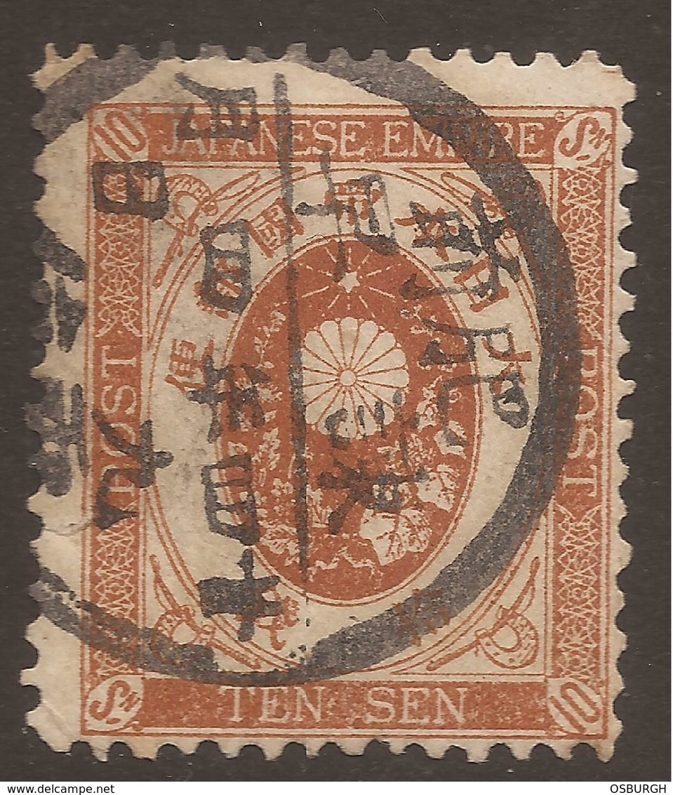 JAPAN. POSTMARK ON 10SN BROWN. USED. - Used Stamps