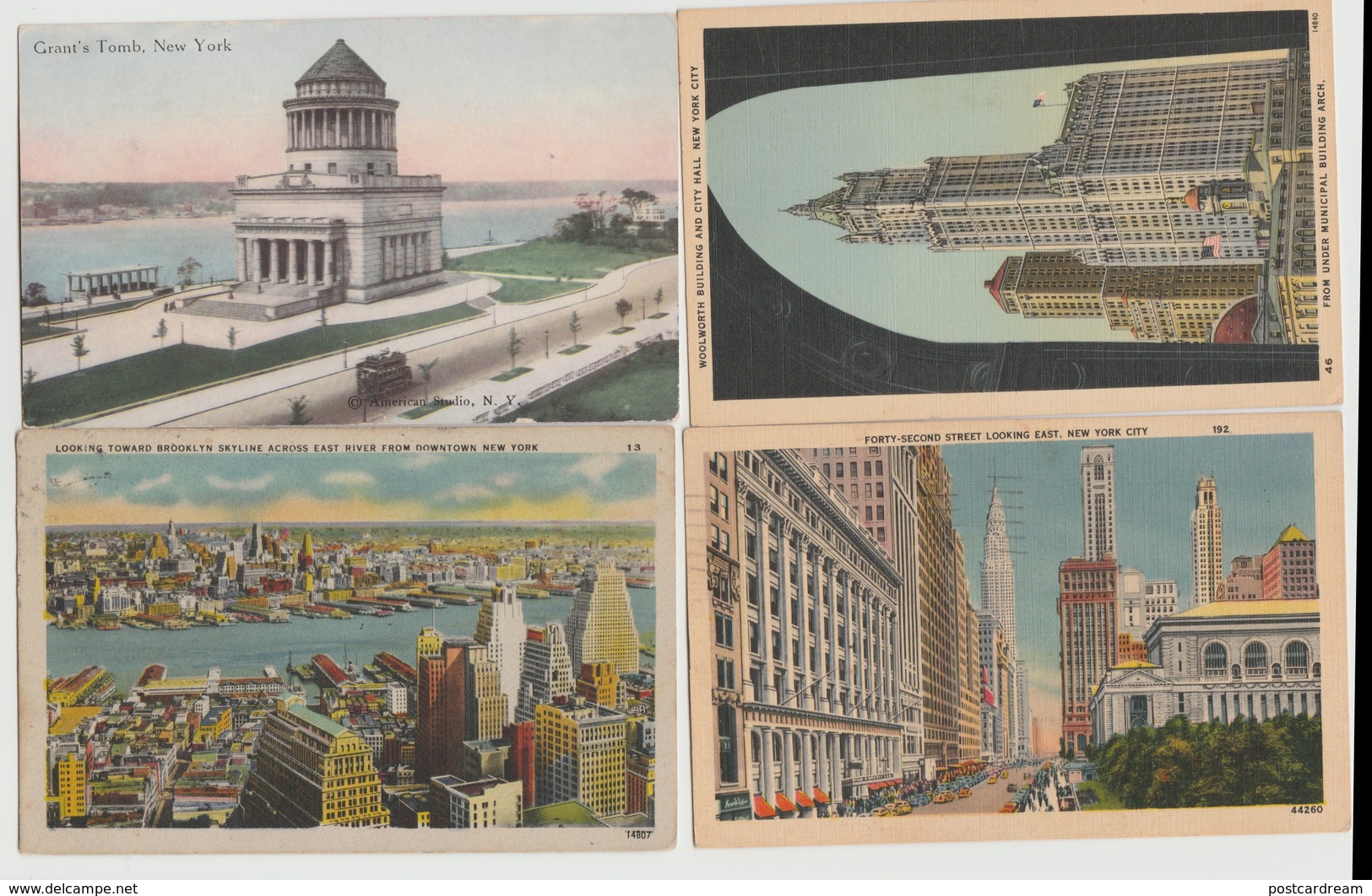 NYC NEW YORK CITY LOT OF 4 Postcards - Lugares Y Plazas