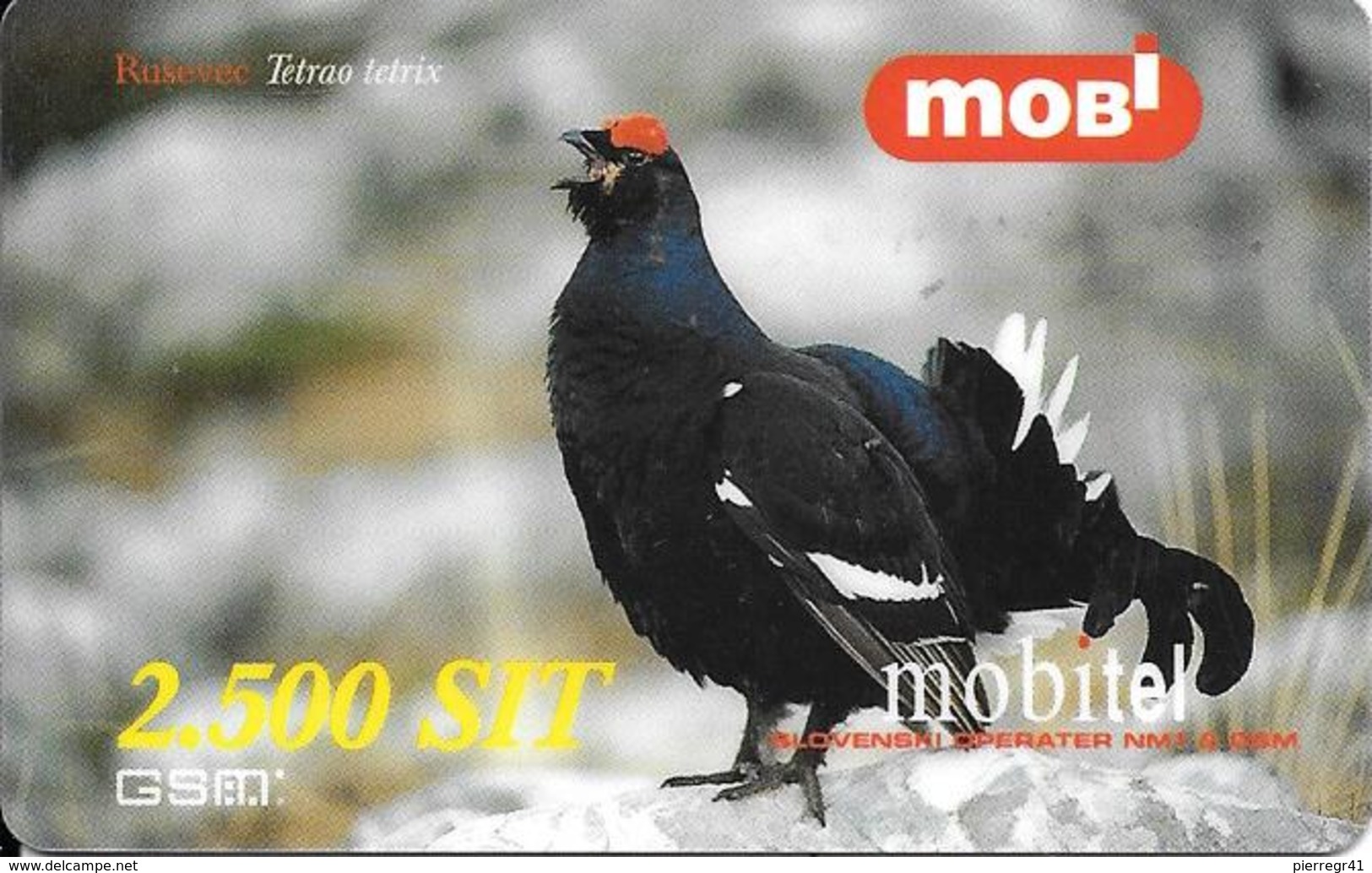 CARTE-PREPAYEE-2001-GSM-MOBITEL-SLOVENIE-2500 Sit-COQ BRUYERE-TBE-RARE - Galline & Gallinaceo