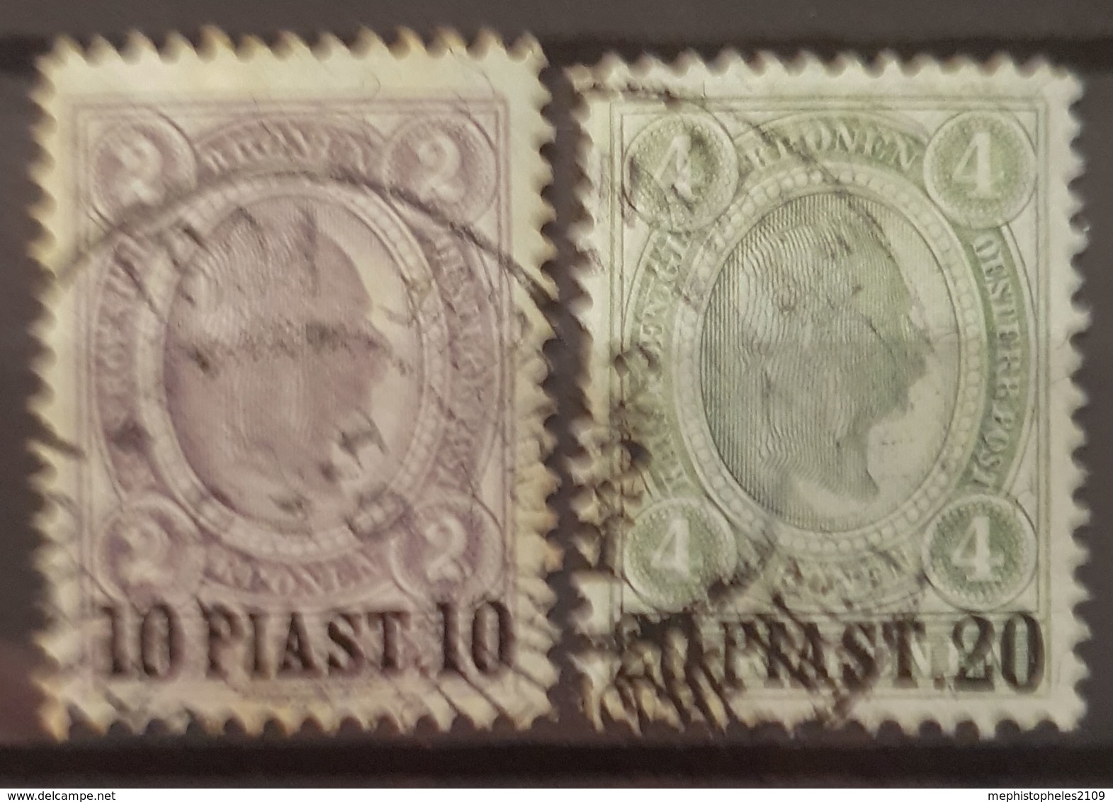 AUSTRIAN POST IN TURKEY 1900 - Canceled - ANK 37, 38 - Oblitérés