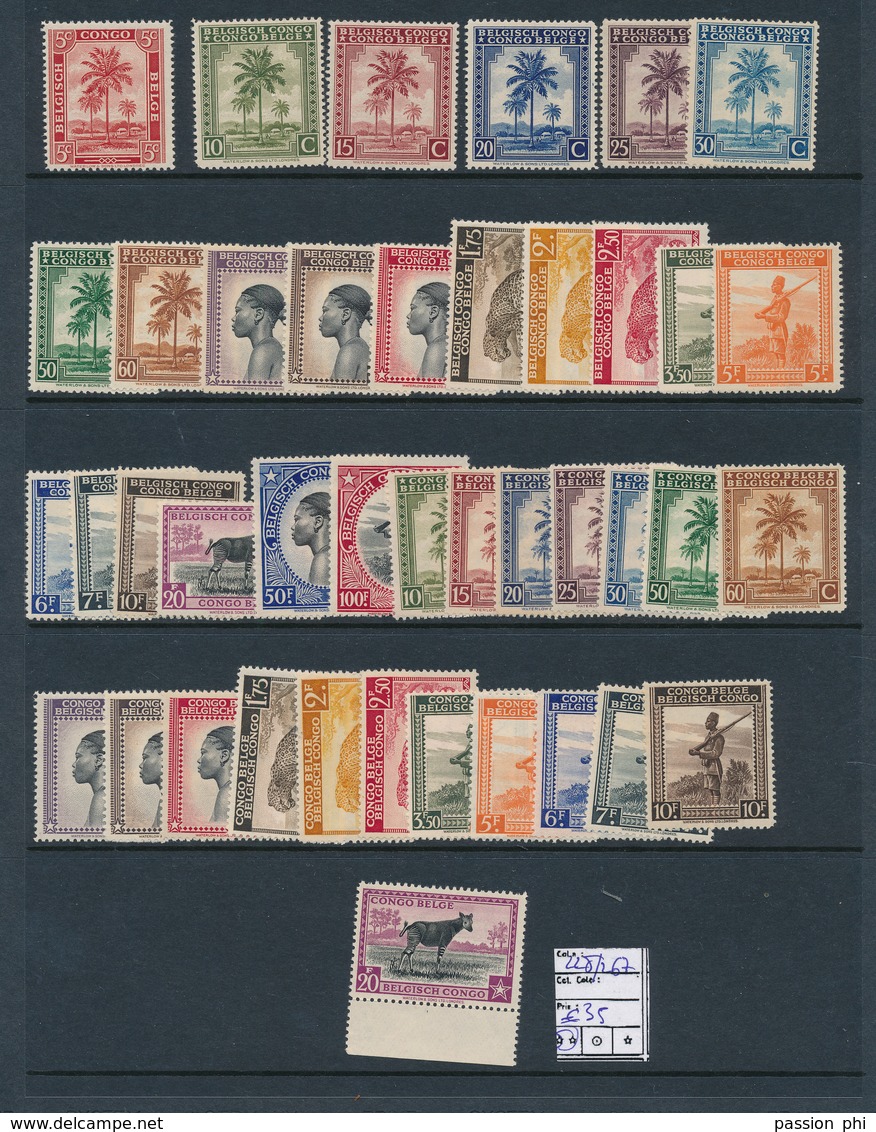 BELGIAN CONGO COB 228/267 MNH - Unused Stamps