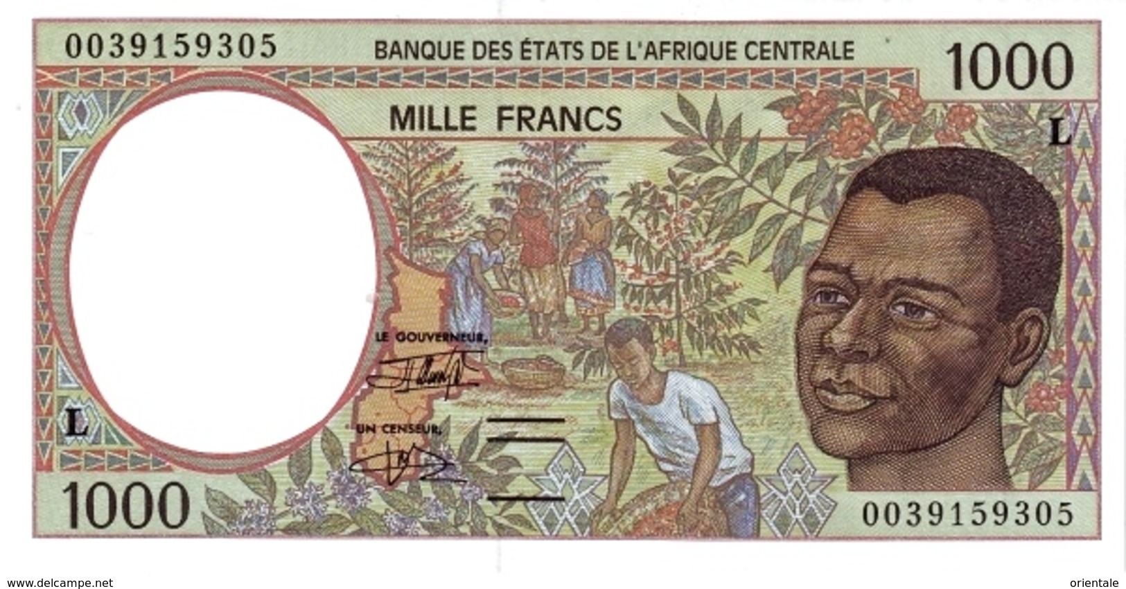 CENTRAL AFRICAN STATES P. 402Lg 1000 F 2000 UNC - Gabon