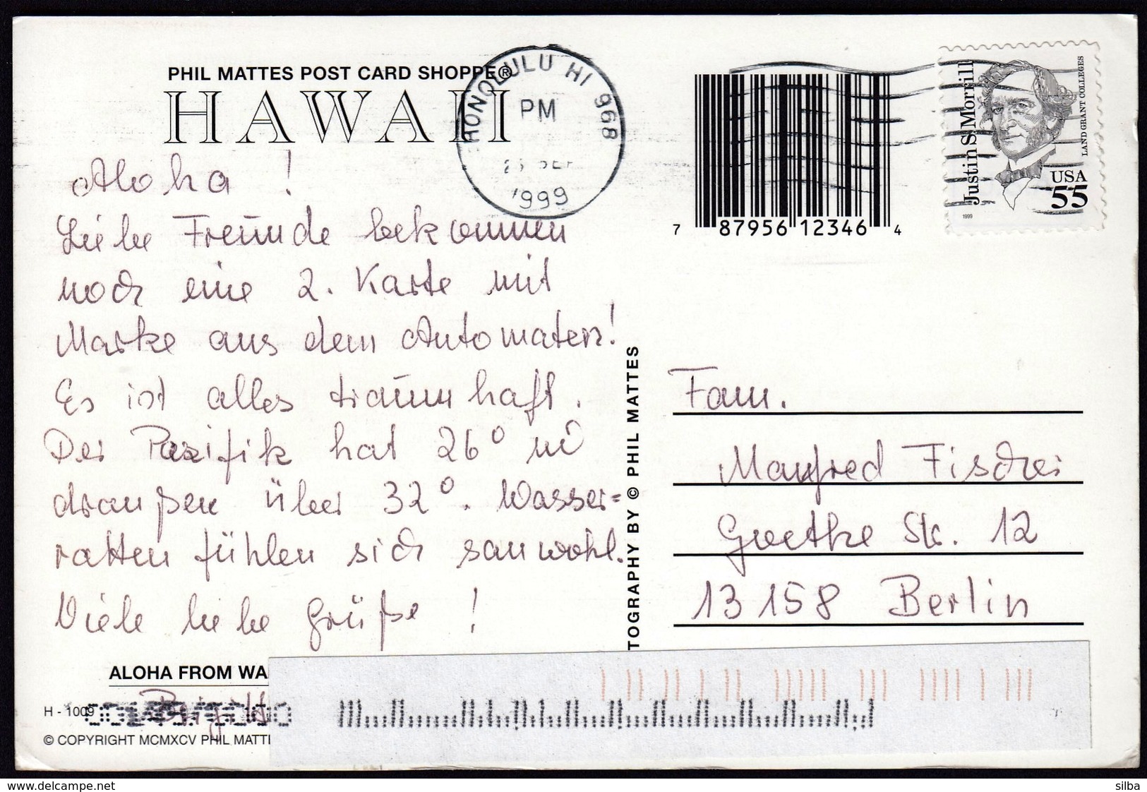 United States Honolulu 1999 / Aloha From Waikiki Beach, Hawaii / Palms - Big Island Of Hawaii