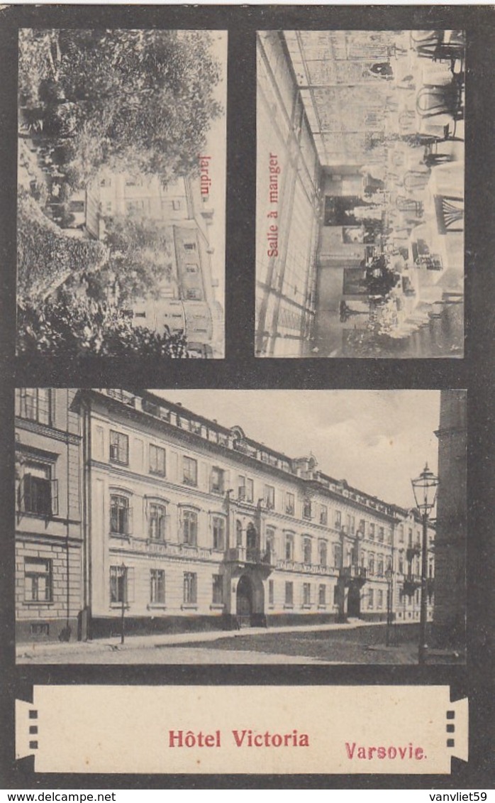 VARSOVIE-VARSAVIA-WARSZAWA-POLONIA-HOTEL=VICTORIA=CARTOLINA NON VIAGGIATA-ANNO 1906-1910 - Pologne