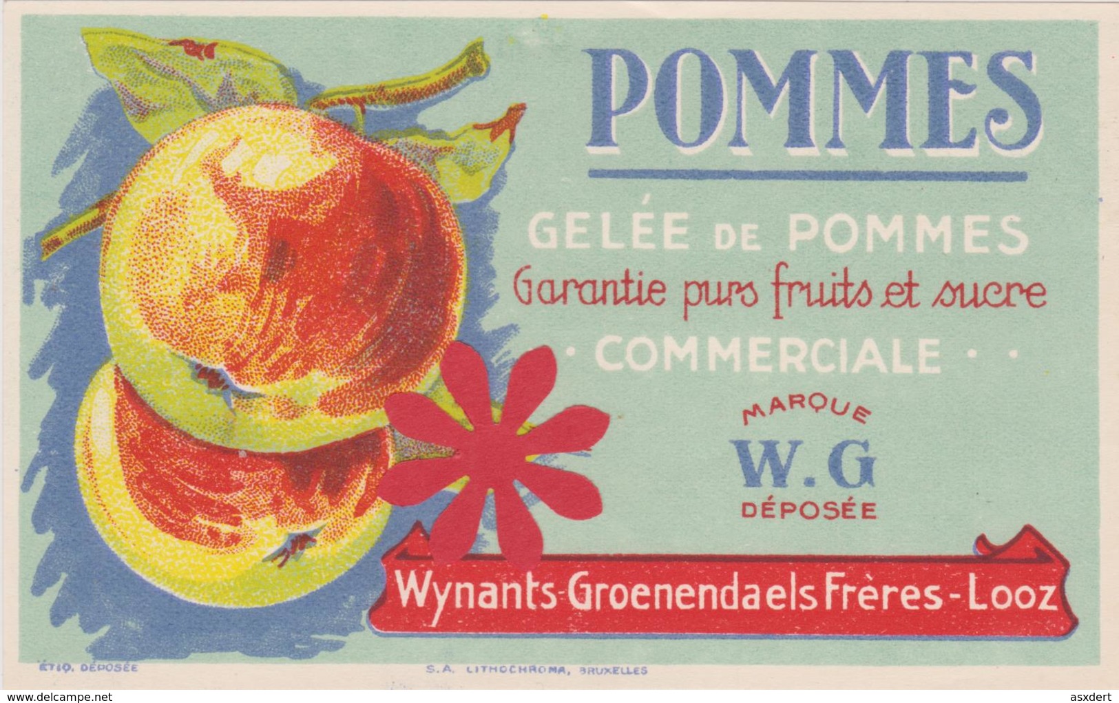 Gelée De Pommes Gelei Wynants Groenendaels Looz / Borgloon. Belgie - Autres & Non Classés