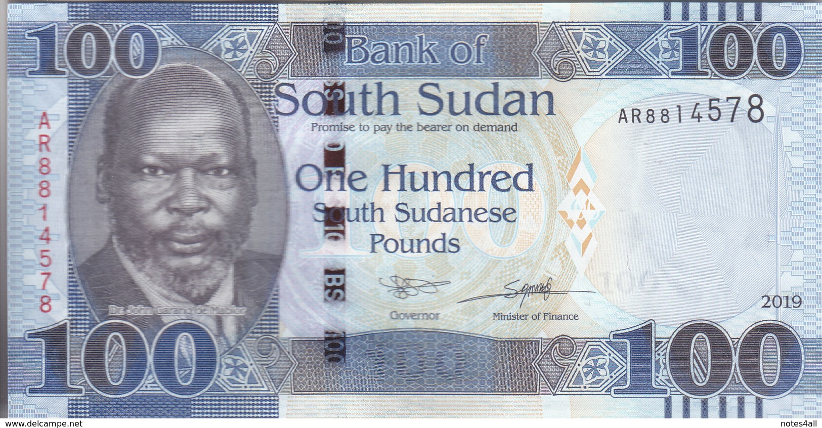 SOUTH SUDAN 100 POUNDS 2018 2019 P-15 UNC - Sudán Del Sur