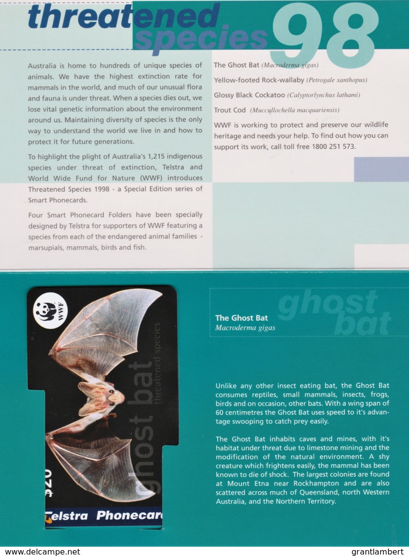 Australia 1998 Ghost Bat - Threatened Species WWF Phonecard Pack - Australië