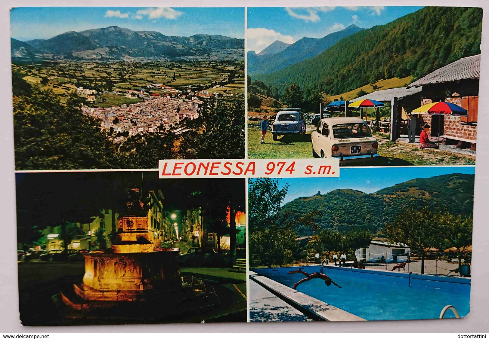 LEONESSA (RIETI) - Multiview - Auto Fiat 650 - Piscina, Fontana - Albergo Hotel La TORRE -  Vg L2 - Rieti