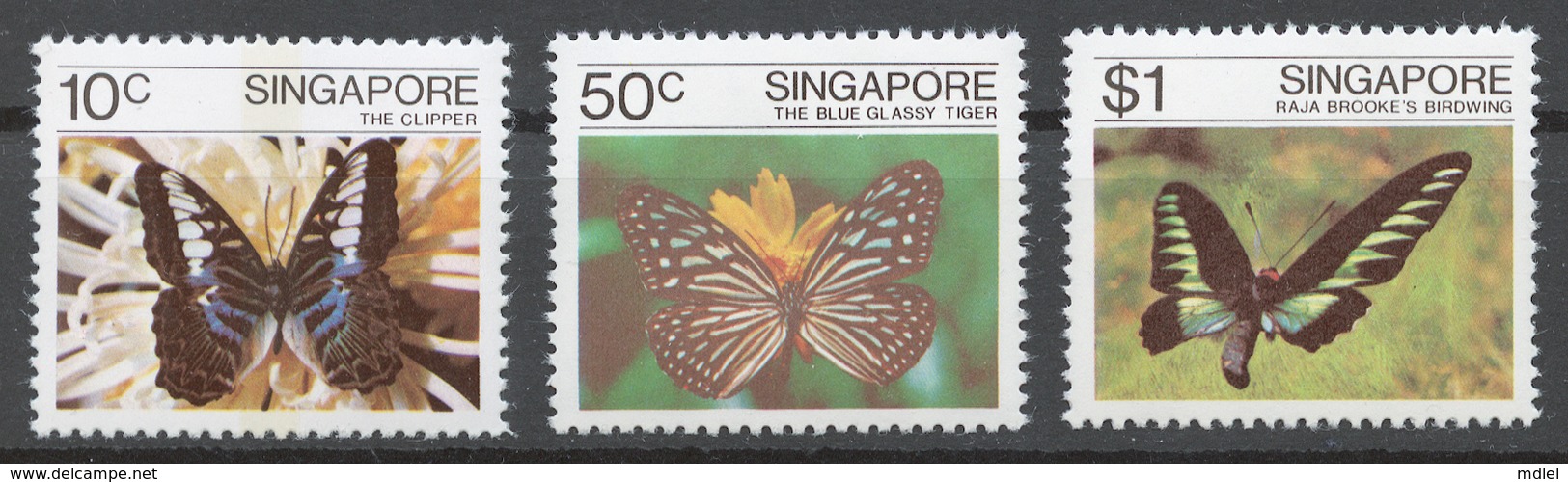 Singapore 1982 Mi# 393-95** BUTTERFLIES - Singapur (1959-...)