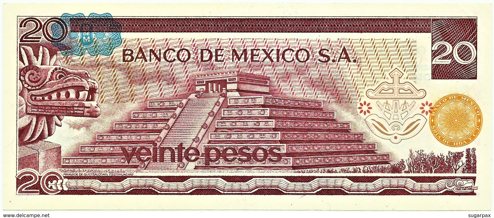 Mexico - 20 Pesos - 08.07.1977 - Unc. - Pick 64.d -  Serie DM - J. Morelos Y Pavon - Mexique