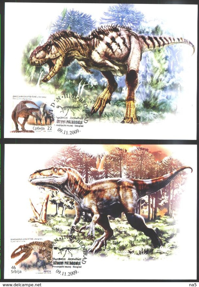 Serbia 2009 2 MC Dinosaurs - Fossiles