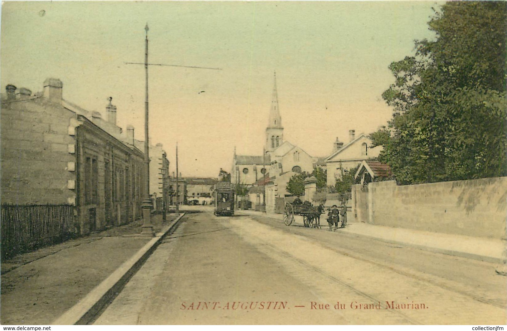 CPA FRANCE 33 "Bordeaux, Saint Augustin, Rue Du Grand Maurian" / TRAMWAY - Bordeaux