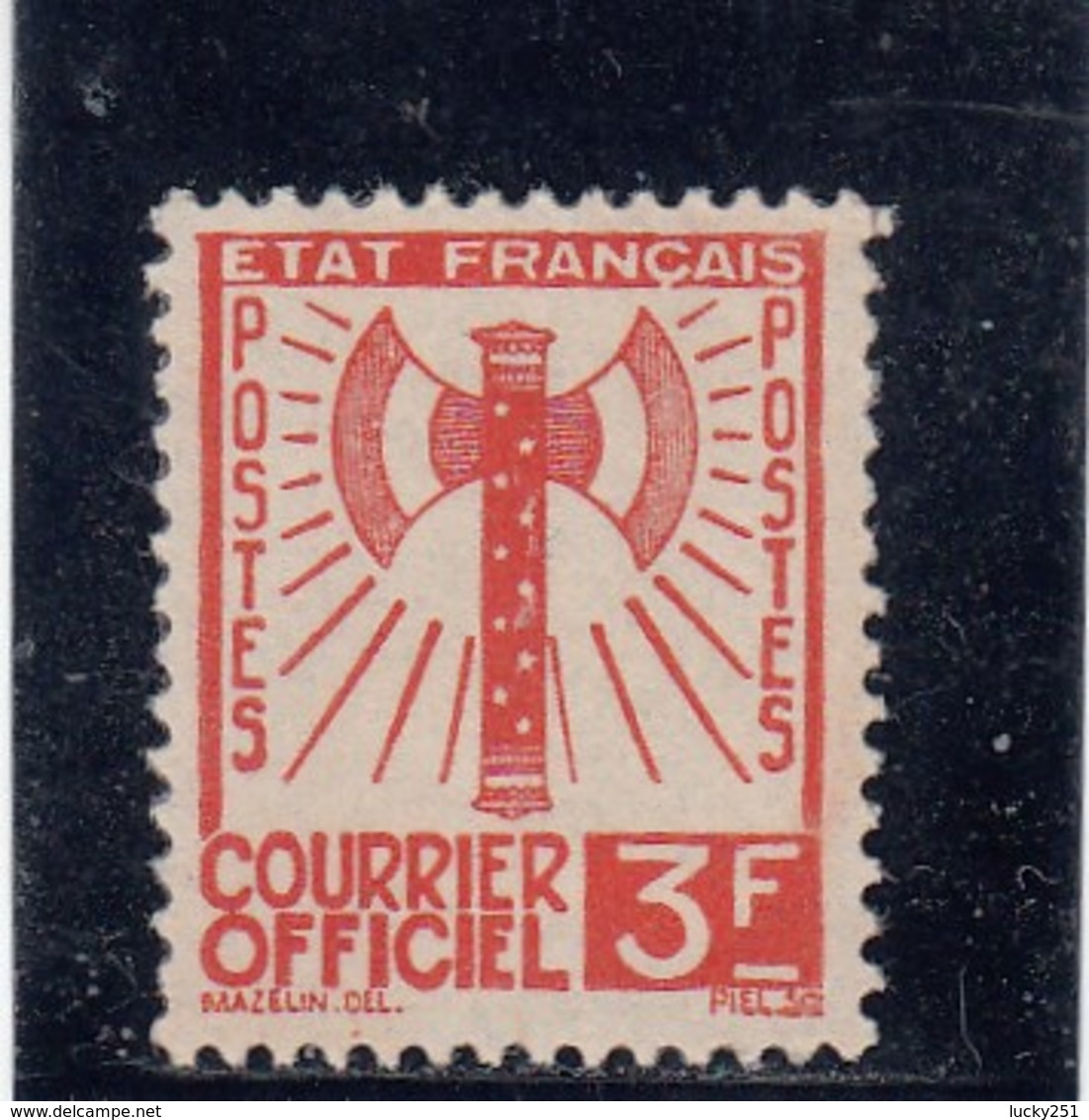 France - 1943 - Service - N°YT 10**  - Francisque - Nuovi