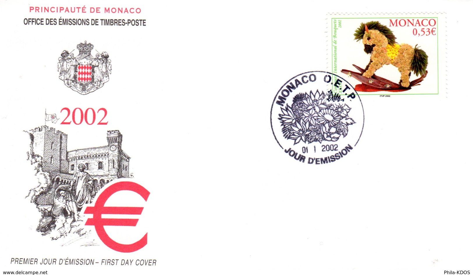 " PONEY A BASCULE" Sur Enveloppe 1er Jour De MONACO De 2002. Parfait état. FDC - FDC