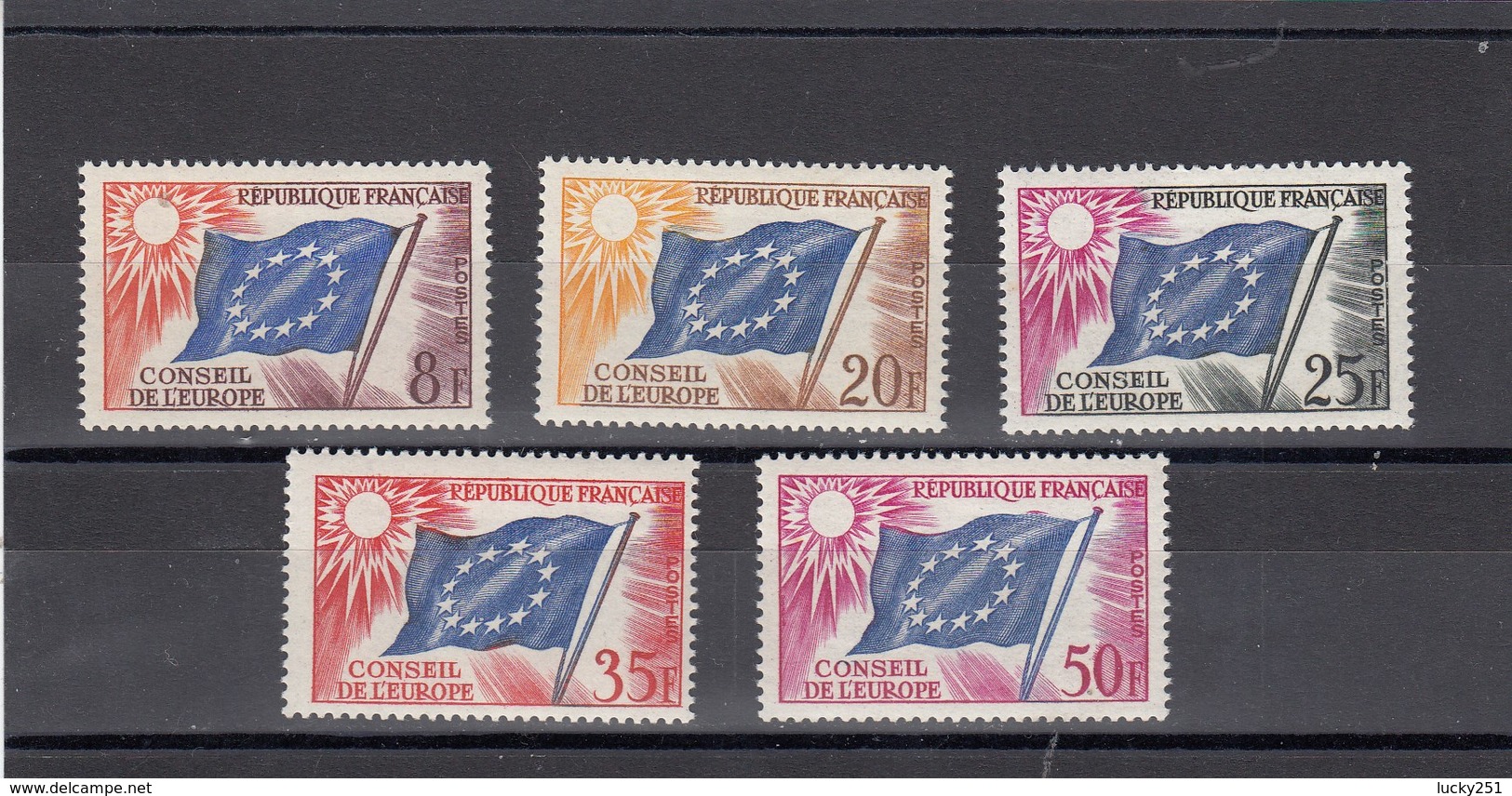 France - 1958 - Service - N°YT 17**à 21**  - Conseil De L'Europe Drapeau Du Conseil - Nuovi