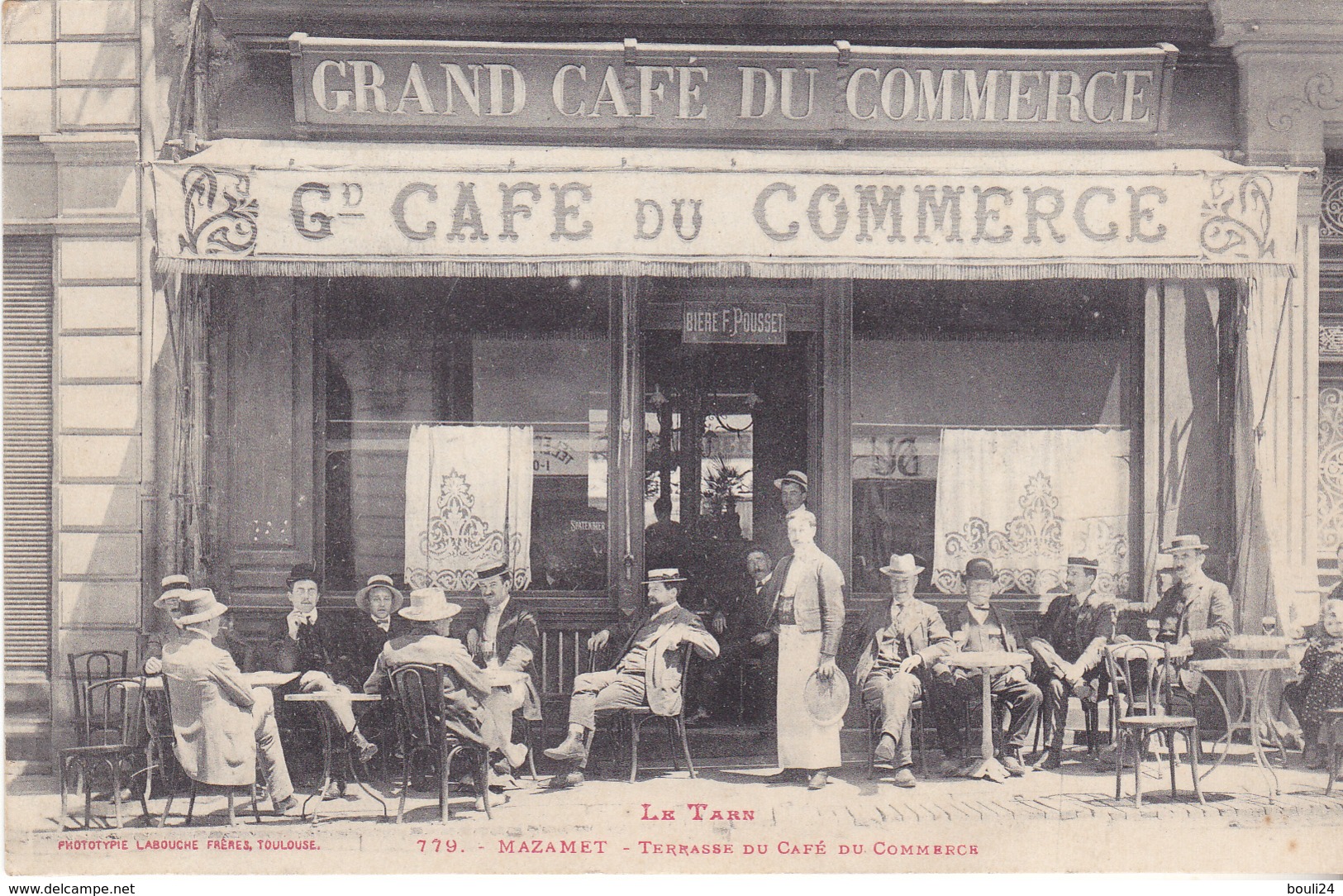 BACDEC19-  MAZAMET DANS LE TARN  TERRASSE DU CAFE DU COMMERCE - Mazamet