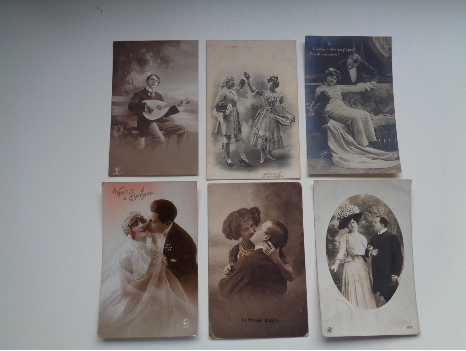 Beau lot de 60 cartes postales de fantaisie  couples  couple    Mooi lot van 60 postkaarten fantasie  koppel - 60 scans