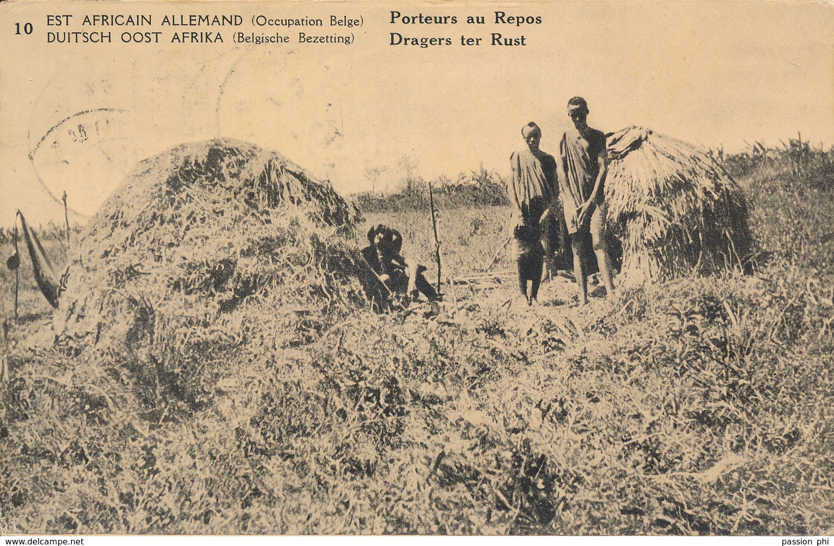 GEA RUANDA URUNDI 1918 ISSUE PPS STIBBE 12 VIEW 10 USED FROM USUMBURA  ADDRESS CROSSED OUT - Interi Postali