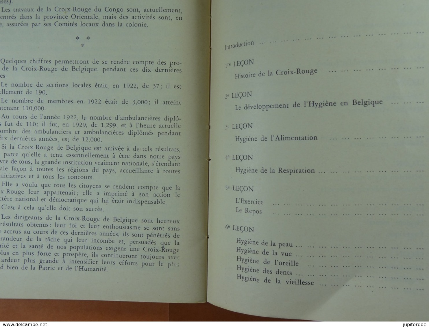 Croix Rouge de Belgique Cours d'hygiène populaire 1933