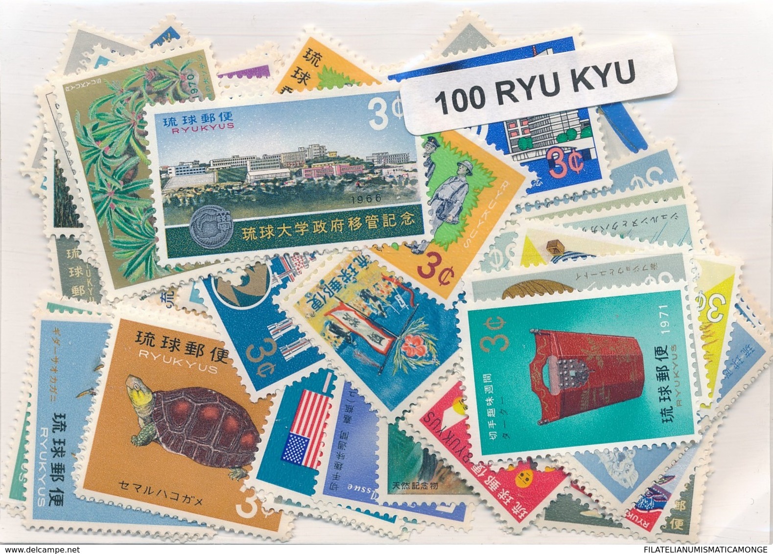 OFFER   Lot Stamp  Ryu Kyu 100 Sellos Diferentes  (mixed Condition) - Mezclas (max 999 Sellos)