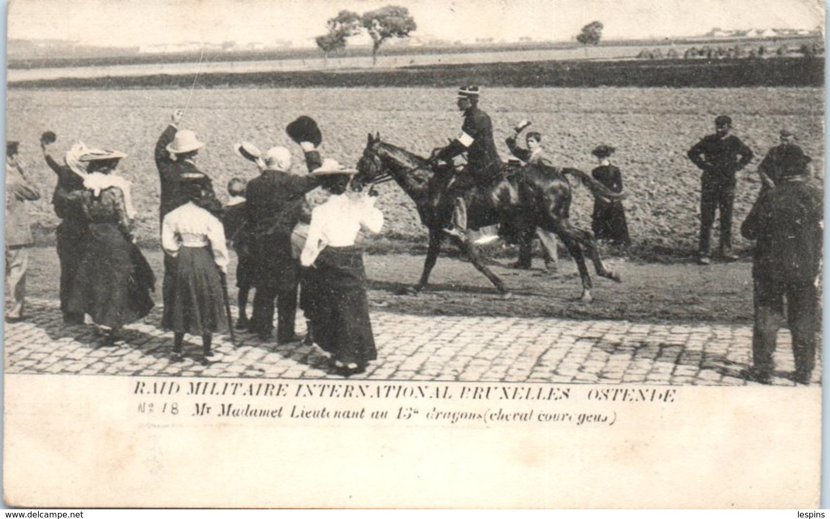 BELGIQUE - BRUXELLES - OSTENDE --   Raid Militaire International - Mr  Madamet Lieutenant Du 13me Dragons  ( Chevaux Cou - Feiern, Ereignisse