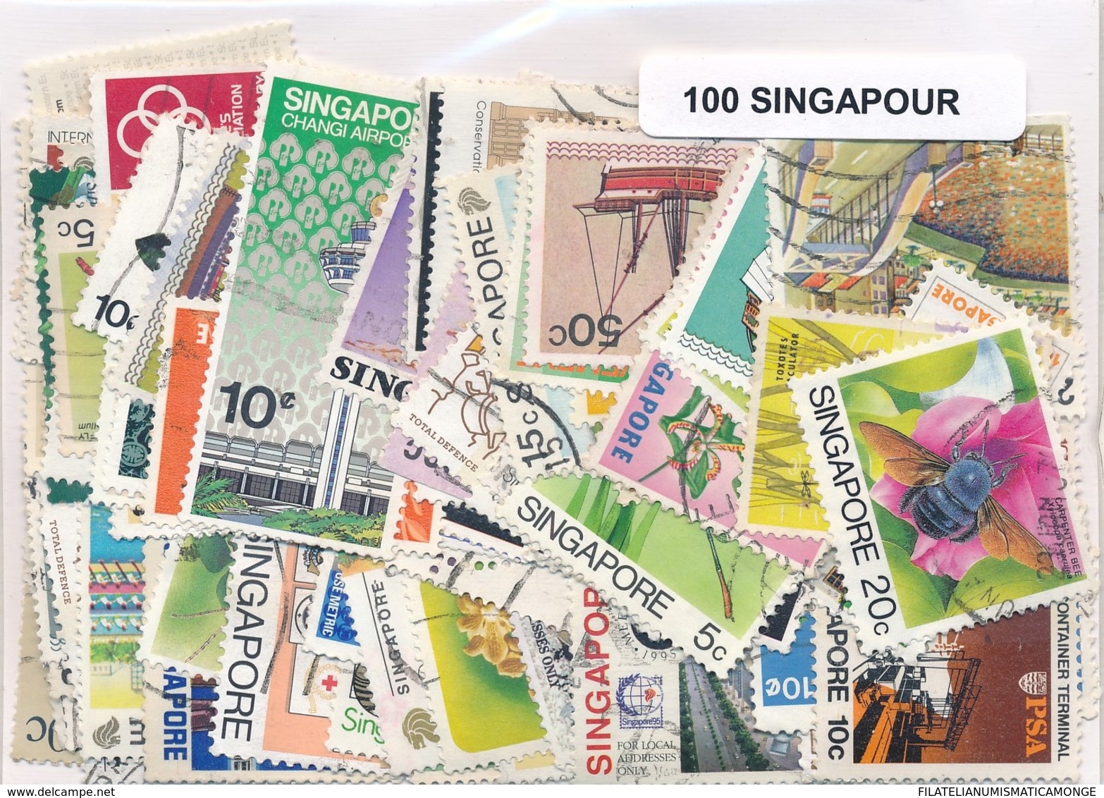 OFFER   Lot Stamp  Singapore 100 Sellos Diferentes  (mixed Condition) - Mezclas (max 999 Sellos)