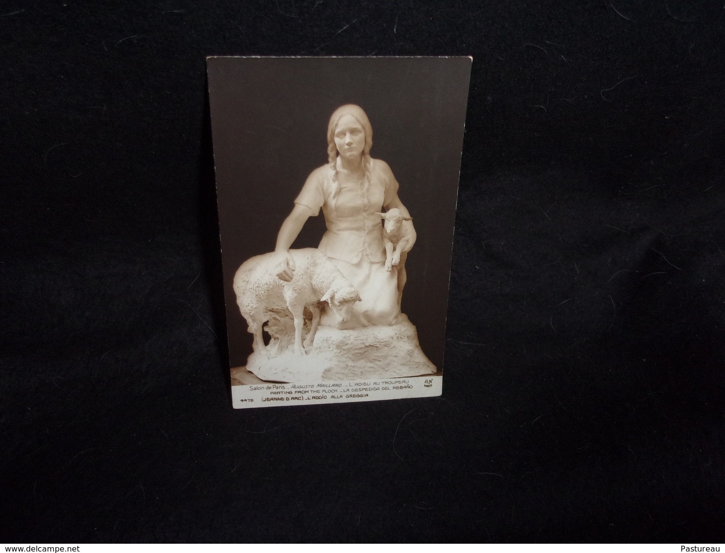 Arts. Sculptures .L' Adieu Au Troupeau.A. Maillard .Jeanne D ' Arc.Salon De Paris .Carte Photo.  2 Scans. - Sculptures