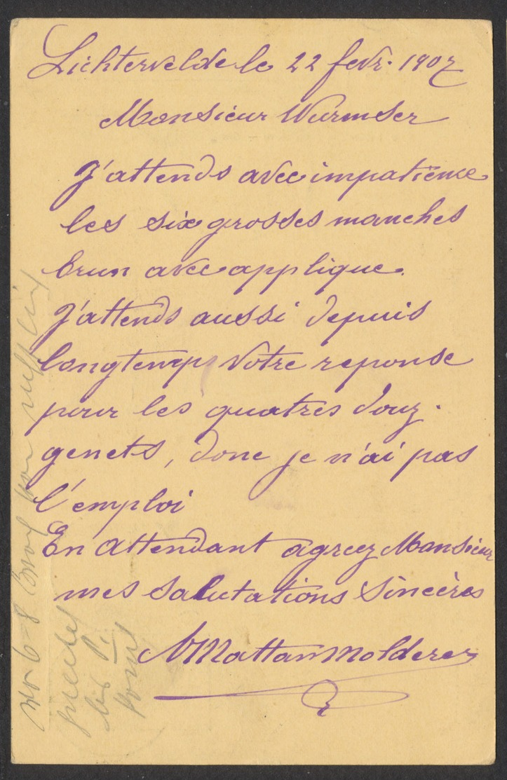 EP Au Type 5ctm Vert + N°56 Obl Simple Cercle "Lichtervelde" Vers Vienne / Fabriquant De Parapluies. - Cartes Postales 1871-1909