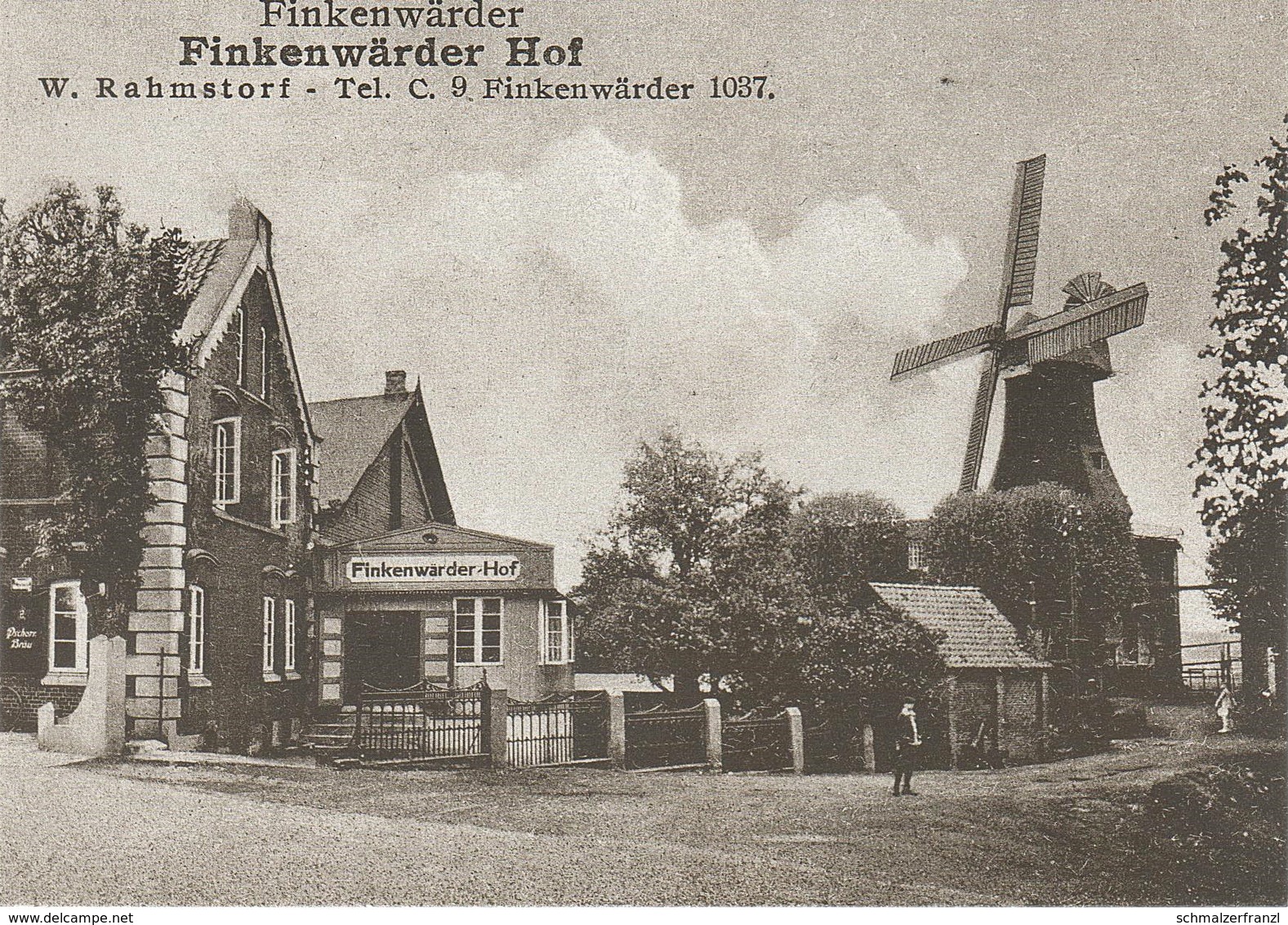 AK Hamburg Um 1930 Finkenwerder Gasthof Restaurant Finkenwärder Hof Rahmstorf Mühle Windmühle Windmill Repro Neudruck - Finkenwerder