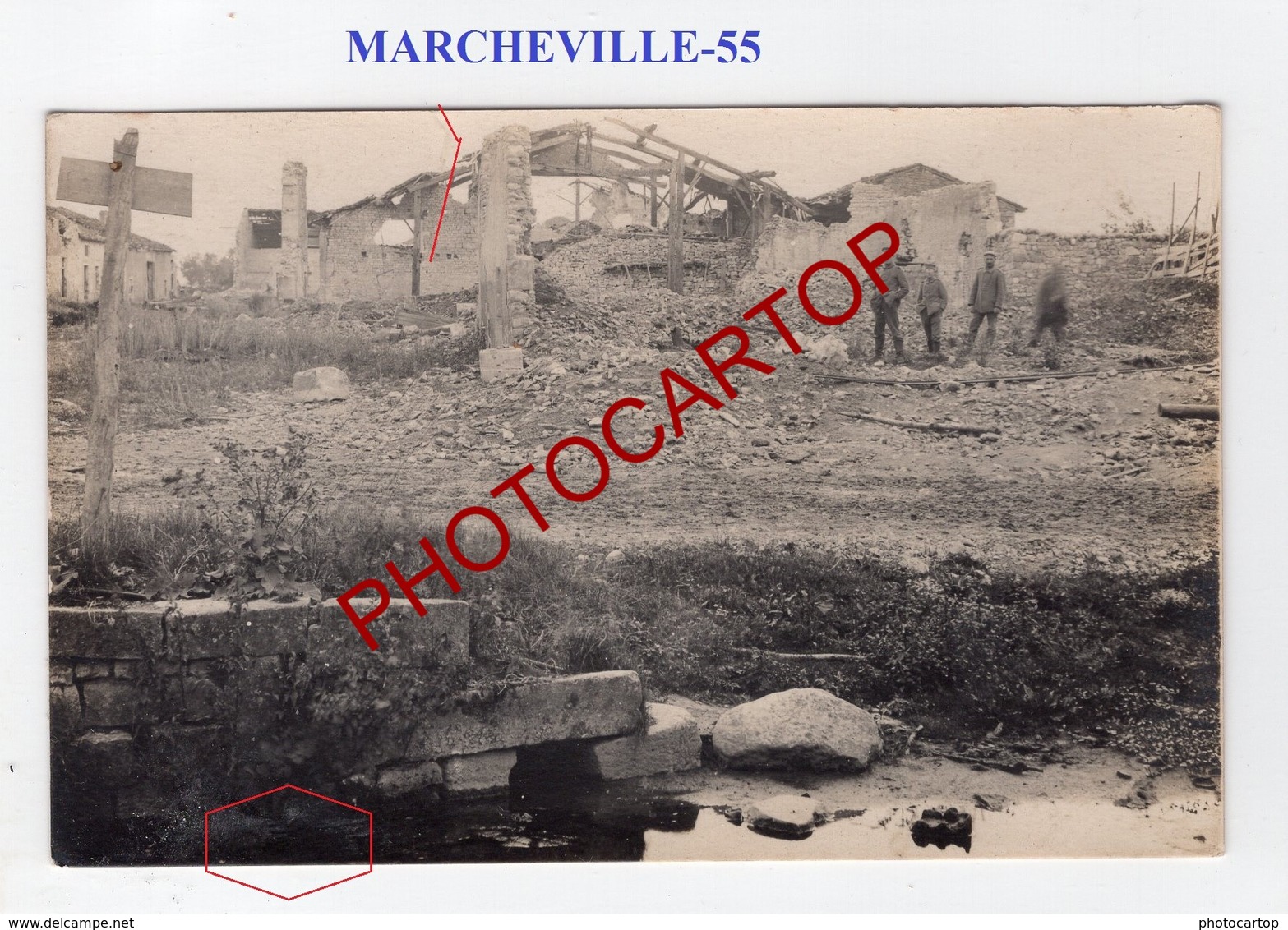 MARCHEVILLE EN WOEVRE-CARTE PHOTO Allemande-Guerre 14-18-1 WK-FRANCE-55- - Autres & Non Classés