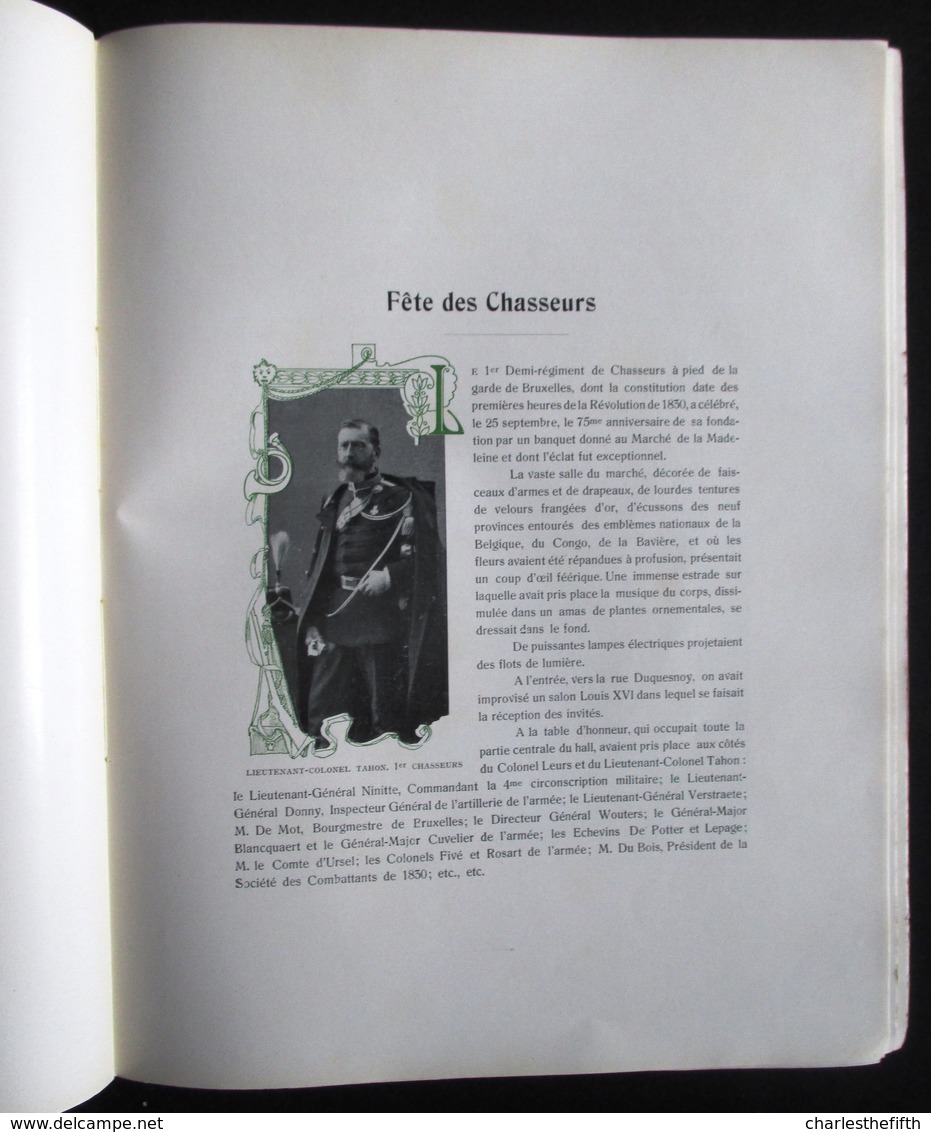 TRES RARE !! LIVRE DES ** GRANDS CONCOURS DE TIR DE LA GARDE CIVIQUE - L' ARMEE BELGE Fêtes du 75e anniv. Indépendance